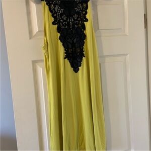 INC International Concepts Black Crochet Trim tunic Dress